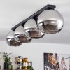 Koyoto  Plafondlamp Glas 25 cm Chroom, Rookkleurig, 4-lichts