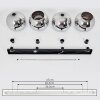Koyoto  Plafondlamp Glas 25 cm Chroom, Rookkleurig, 4-lichts