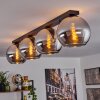Koyoto  Plafondlamp Glas 25 cm Chroom, Rookkleurig, 4-lichts
