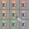 Bafueiras Buiten muurverlichting LED Nikkel mat, Wit, 1-licht, Afstandsbediening, Kleurwisselaar