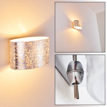Rapar Muurlamp Chroom, Zilver, 1-licht