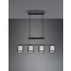 Trio Burton Hanglamp Zwart, 4-lichts