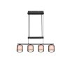 Trio Burton Hanglamp Zwart, 4-lichts