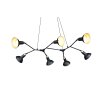 Trio Roxie Hanglamp Messing, Zwart, 7-lichts