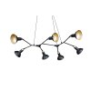 Trio Roxie Hanglamp Messing, Zwart, 7-lichts