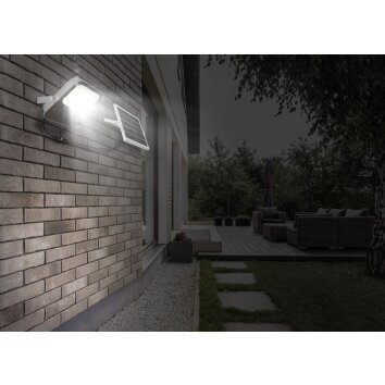 Globo SOLAR Tuinspot LED Grijs, 1-licht, Afstandsbediening