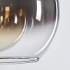 Koyoto  Hanger Glas 25 cm Chroom, Duidelijk, Rookkleurig, 2-lichts