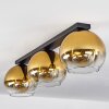 Koyoto  Plafondlamp Glas 25 cm Goud, Duidelijk, 3-lichts