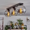 Koyoto  Plafondlamp Glas 20 cm Chroom, Duidelijk, Rookkleurig, 3-lichts