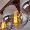 Koyoto  Plafondlamp Glas 20 cm Chroom, Duidelijk, Rookkleurig, 3-lichts