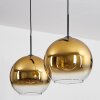 Koyoto  Hanger Glas 30 cm Goud, Duidelijk, 2-lichts