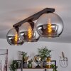 Koyoto  Plafondlamp Glas 25 cm Chroom, Rookkleurig, 3-lichts