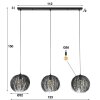 Beach Hanglamp Bruin, Zwart, 3-lichts