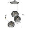 Beach Hanglamp Bruin, Zwart, 3-lichts