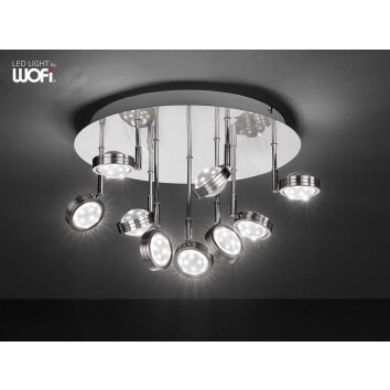 WOFI SLIGO Wandlamp LED Nikkel mat, 18-lichts