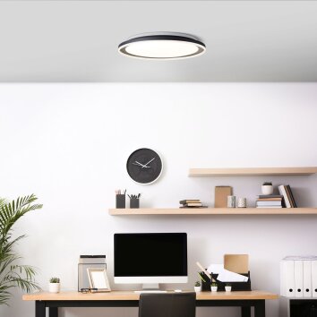 Brilliant Pederson Plafondlamp LED Zwart, Wit, 1-licht, Afstandsbediening
