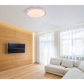 Globo CARRY Plafondlamp LED Wit, 1-licht, Afstandsbediening, Kleurwisselaar