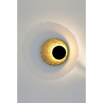 Holländer METEOR Muurlamp LED Goud, Zwart, 1-licht