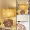 Lahnus Tafellamp Bruin, houtlook, Wit, 1-licht