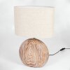 Lahnus Tafellamp Bruin, houtlook, Wit, 1-licht