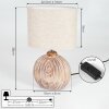 Lahnus Tafellamp Bruin, houtlook, Wit, 1-licht