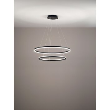 Fabas Luce Giotto Hanglamp LED Zwart, 2-lichts