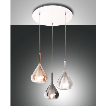 Fabas Luce Lila Hanglampen Wit, 3-lichts