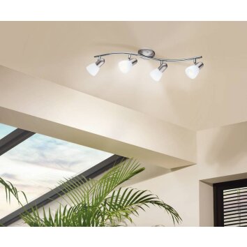 Eglo DAKAR Plafondlamp LED Chroom, Nikkel mat, 4-lichts