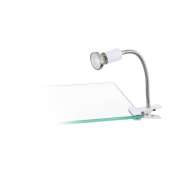 Eglo LITOS Klemlamp LED Nikkel mat, Wit, 1-licht