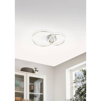 Eglo PALMAVES Plafondlamp LED Nikkel mat, Zilver, 2-lichts