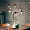 Brilliant Gwen Hanglamp Hout donker, Zwart, 6-lichts