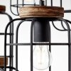 Brilliant Gwen Hanglamp Hout donker, Zwart, 6-lichts