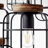 Brilliant Gwen Hanglamp Hout donker, Zwart, 6-lichts