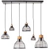 Brilliant Avia Hanglamp Hout licht, Zwart, 6-lichts