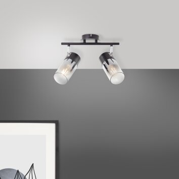 Brilliant Alia Plafondlamp Zwart, 2-lichts