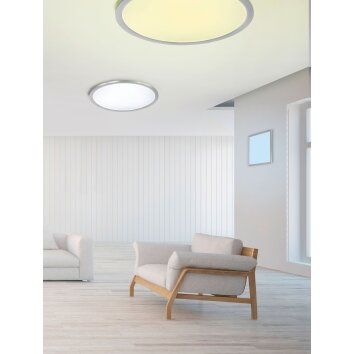 Trio WIZ GRIFFIN Plafondlamp LED Nikkel mat, 1-licht, Afstandsbediening, Kleurwisselaar