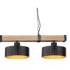 Globo RIELLY Hanger houtlook, Zwart, 4-lichts