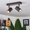 Javel Plafondlamp Bruin, houtlook, Zwart, 2-lichts