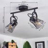 Trajouca Plafondlamp Zwart, 2-lichts