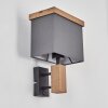 Lure Muurlamp Bruin, houtlook, Zwart, 1-licht