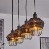 Benagil Hanglamp Zwart, 4-lichts