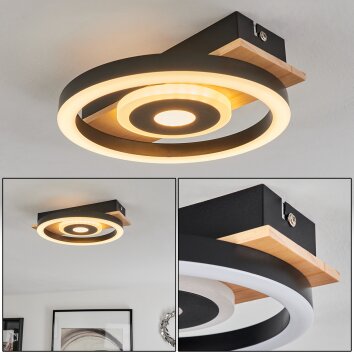 Taboneira Plafondlamp LED Natuurlijke kleuren, Zwart, Wit, 1-licht