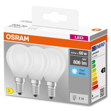 OSRAM CLASSIC P Set van 3 LED E14 5,5 Watt 4000 Kelvin 806 Lumen