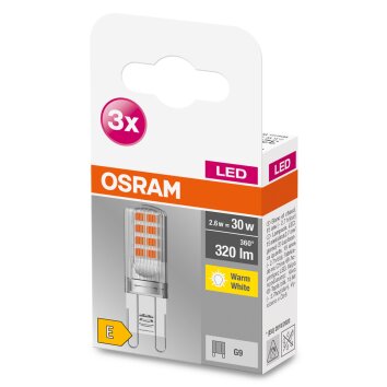 OSRAM LED BASE PIN Set van 3 G9 2,6 Watt 2700 Kelvin 320 Lumen