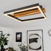 Angtasom Plafondlamp LED houtlook, Zwart, Wit, 1-licht, Afstandsbediening