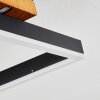 Angtasom Plafondlamp LED houtlook, Zwart, Wit, 1-licht, Afstandsbediening