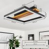 Angtasom Plafondlamp LED houtlook, Zwart, Wit, 1-licht, Afstandsbediening