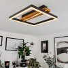 Angtasom Plafondlamp LED houtlook, Zwart, Wit, 1-licht, Afstandsbediening