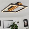 Angtasom Plafondlamp LED houtlook, Zwart, Wit, 1-licht, Afstandsbediening
