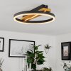 Angtasom Plafondlamp LED Bruin, houtlook, Zwart, 1-licht, Afstandsbediening